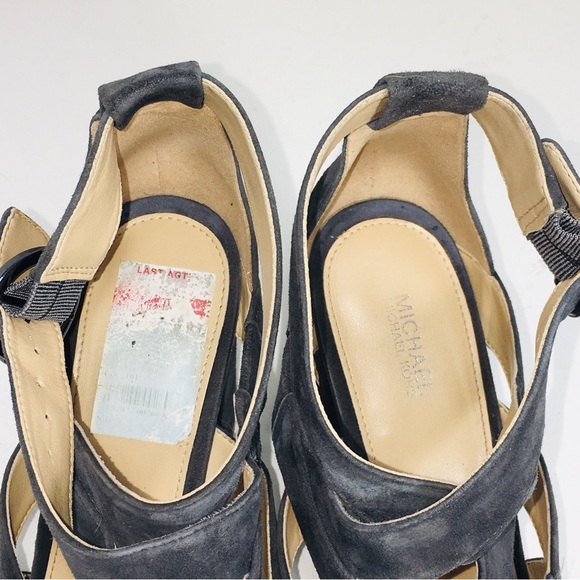 Michael Kors Valerie Sandal Suede Charcoal 11 M - Picture 5 of 15